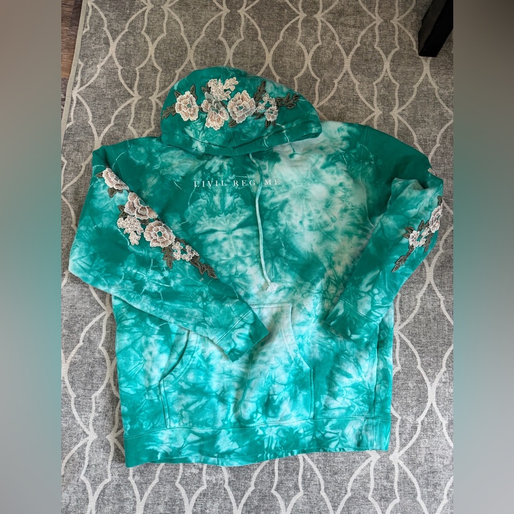 Green Marble Roses Civil Regime Hoodie